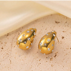 Diamond Studded Colorful Stud Earrings