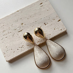 Retro Velvet Water Droplet Exaggerated Earrings