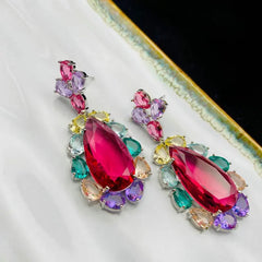 Red Cubic Zirconia Earrings