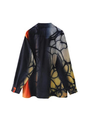 Printed Loose Drape Long Sleeved Shirt