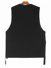 Splicing PU Leather Vest