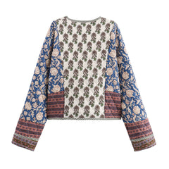 Double-Sided Print Quilted Loose Cotton Jacket