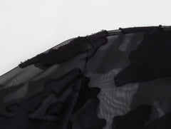 Pre Order: Black Single-Breasted Spliced Top