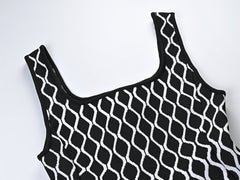 Short Patterned A-Line Dress