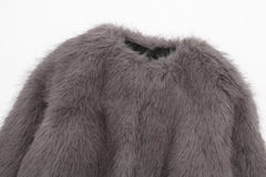 Gray Faux Fur Short Coat