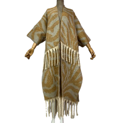 Trendy Fringe Tassel Long Cardigan - WINI