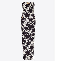 Star Strapless Slim Fit Backless Maxi Dress