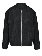 Stand Collar Hollow Out Jacket