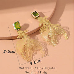 Handmade Carved Goldfish Earrings