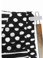 Pre Order: Black Polka-Dots Stripes Printed Loose Fit Trousers