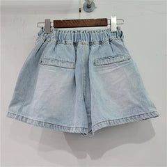 Vintage Diamond High Waist Denim Shorts