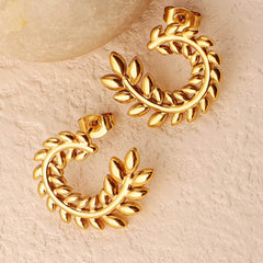 Pinnate C-Shape Earrings