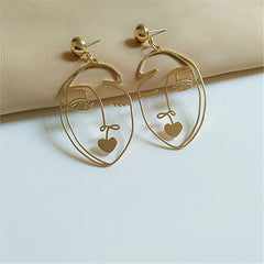 Wink Face Hollow Earrings