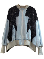 Sequin Denim Loose Jacket