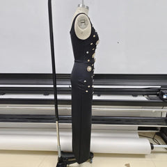 Sleeveless Brooch Embellishment Slim Maxi Dress