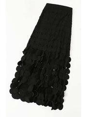 Pre Order: Black Patchwork Tassel Hollow Out Skirt