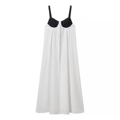 Color Block Back Lace Up Dress