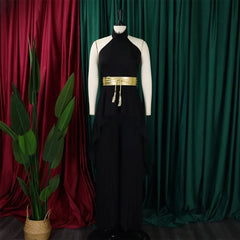 Sleeveless Backless Irregular Top + Wide Leg Pants Set