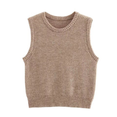 Round Neck Knitted Vest + Hip Hugging Knitted Skirt