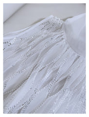 Solid Diamond-Shaped Hollow Sequined Organza Sleeveless Top