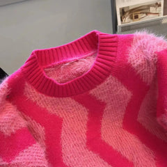 Wavy Striped Soft Loose Knitted Sweater