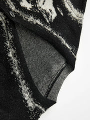 Pre Order: Black Acid Dye Loose Knit Cardigan