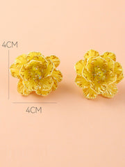 Exaggerated Resin Flower Bohemian Retro Earrings