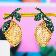 Cute Lemon Zircon Earrings