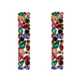 Retro Geometric Rhinestone Earrings