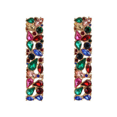 Retro Geometric Rhinestone Earrings