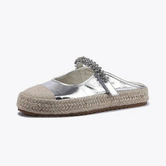 Round Toe Diamond Thick Sole Mules