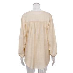 Solid Pleated Long Sleeve Shirt + Split Shorts