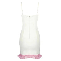 Sequined Diamond Beaded Ruffle Mini Dress