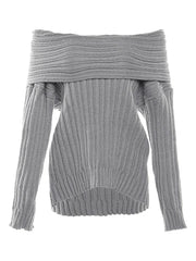 Off Shoulder Knitted Pullover Sweater