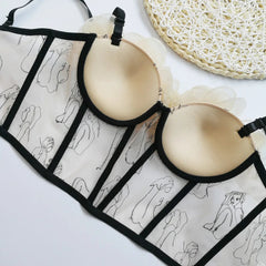 Mesh Embroidery Corset