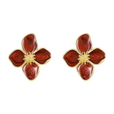 Glazed 3D Flower Earrings