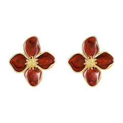 Glazed 3D Flower Earrings