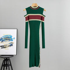 Slim Waist Tight Fitting Off Shoulder Dress