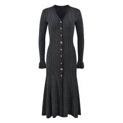 Slim Knit Fish Tail Long Dress