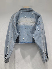 Pearl Distressed Denim Washed Short Jacket