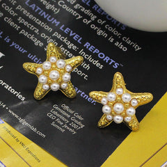 Starfish Pearl Antique Minimalist Earrings