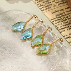Irregular Crystal Glass Dangle Drop Earrings