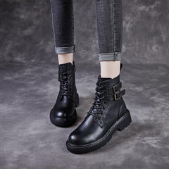 Autumn Women Retro Handmade Leather Boots