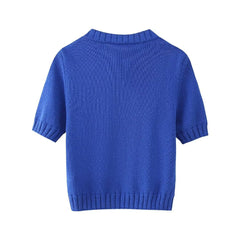 Short Sleeved Knitted Top + Pleated Skirt