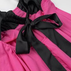 Color Block Back Lace Up Dress