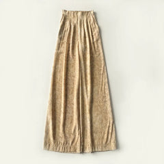 Silk Pleated Wide Leg Pants