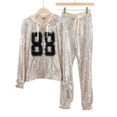 Sequined Sweatshirt + Pants Sweatsuit