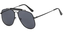 Metal Frame Double Bridge Oversize Sunglasses