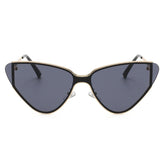 Classic Large Frame Metal Cat Eye Sunglasses
