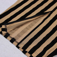 Striped Off Shoulder Long Dress